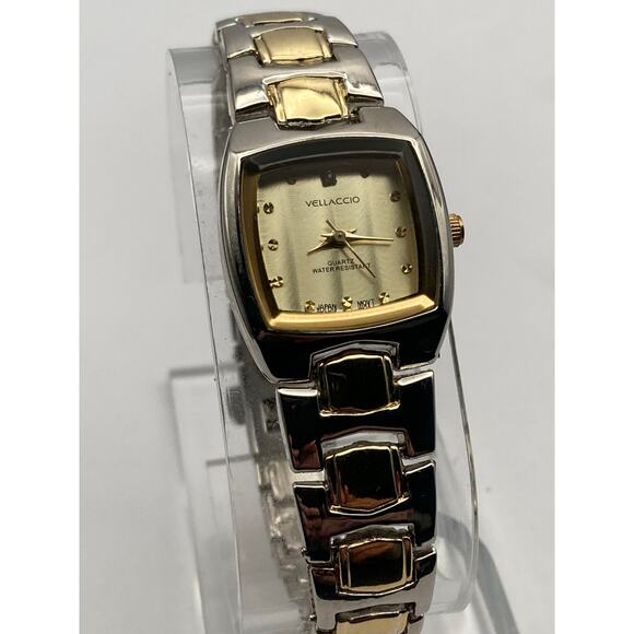 Stylish Vellaccio Women's Quartz Watch 23mm Gold and Silver Tones - New Battery - Picture 3 of 9